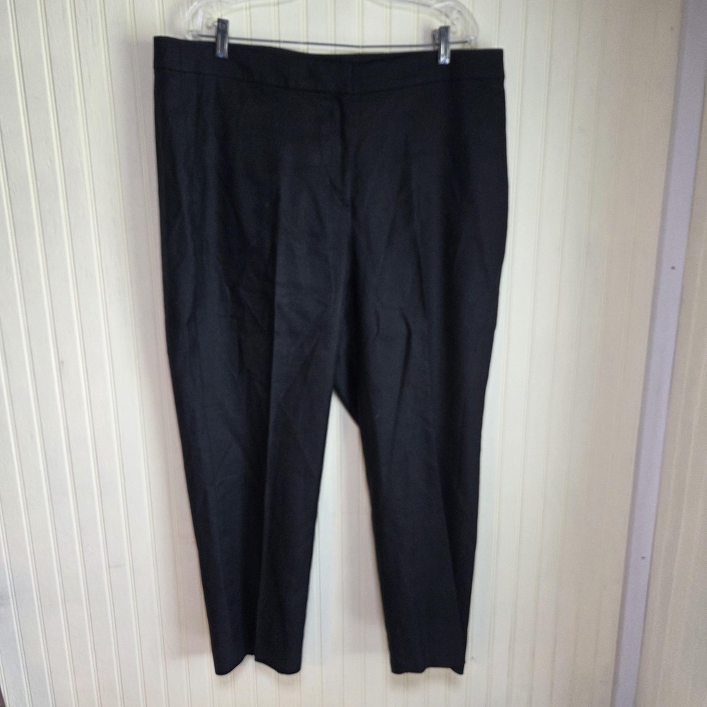 J.Crew Dress Pants Womens 18 Black Linen Blend Kate Lined Workwear Office Career